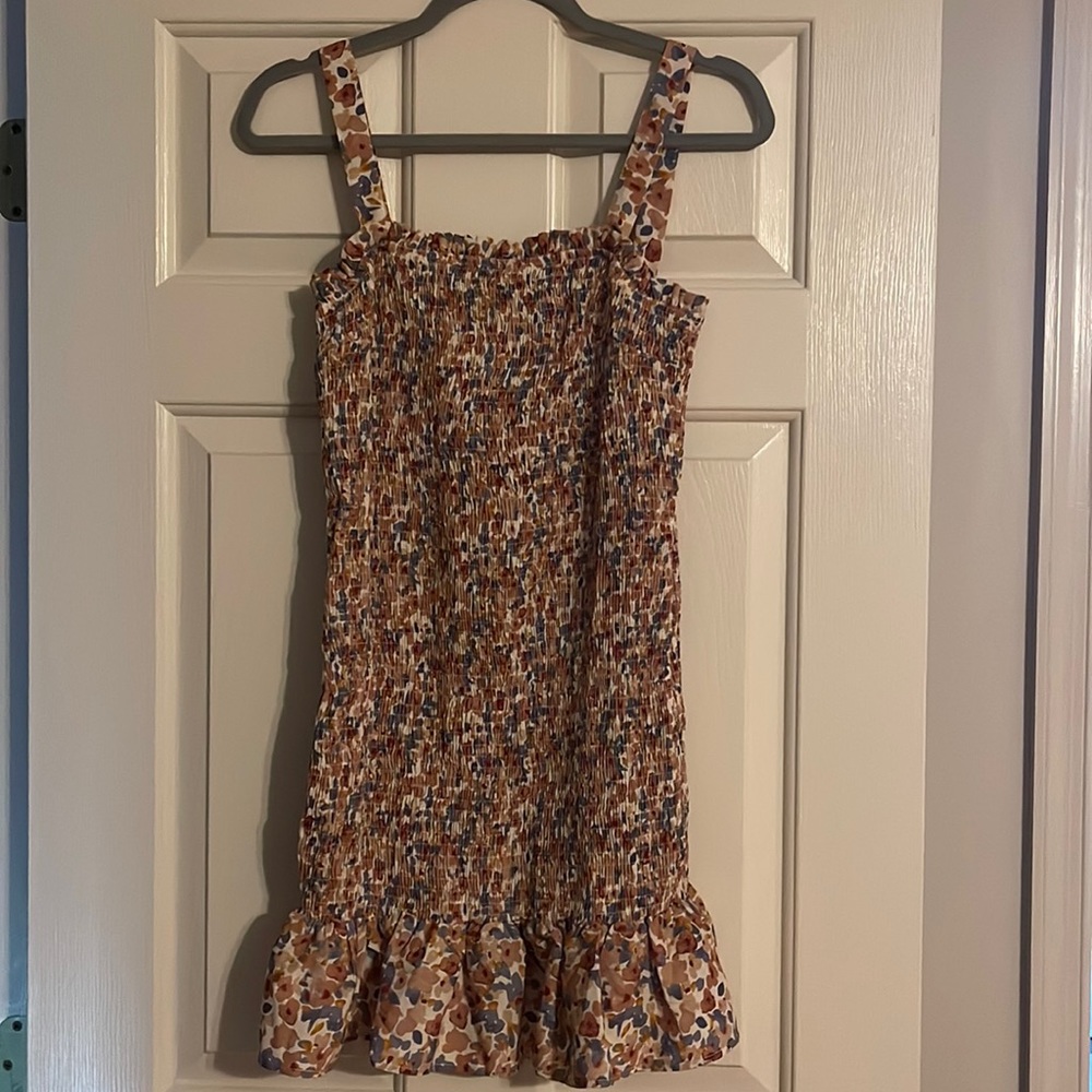 Smoked Ruffle Floral Dress